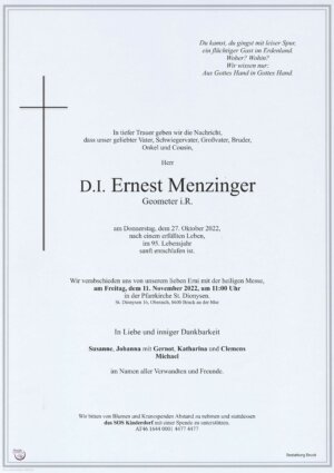 Portrait von D.I. Ernest Menzinger