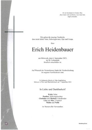 Portrait von Erich Heidenbauer